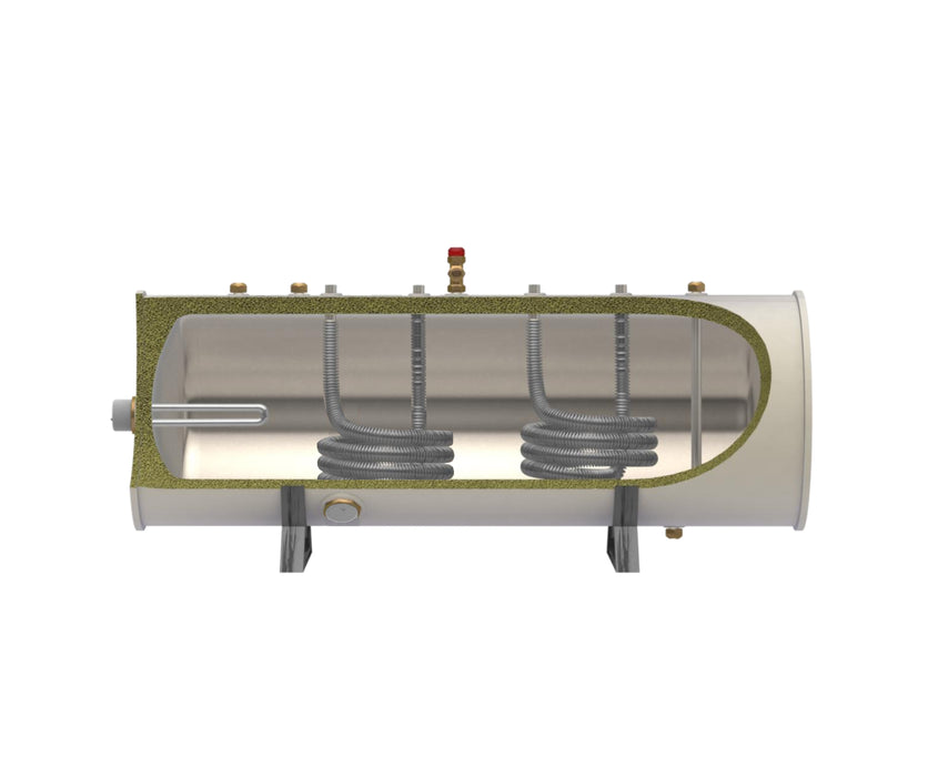 World Heat 300L Horizontal Twin Coil Unvented Cylinder