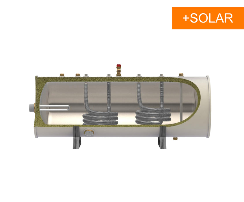 World Heat 250L 2m2 Twin Coil Horizontal HP Cylinder